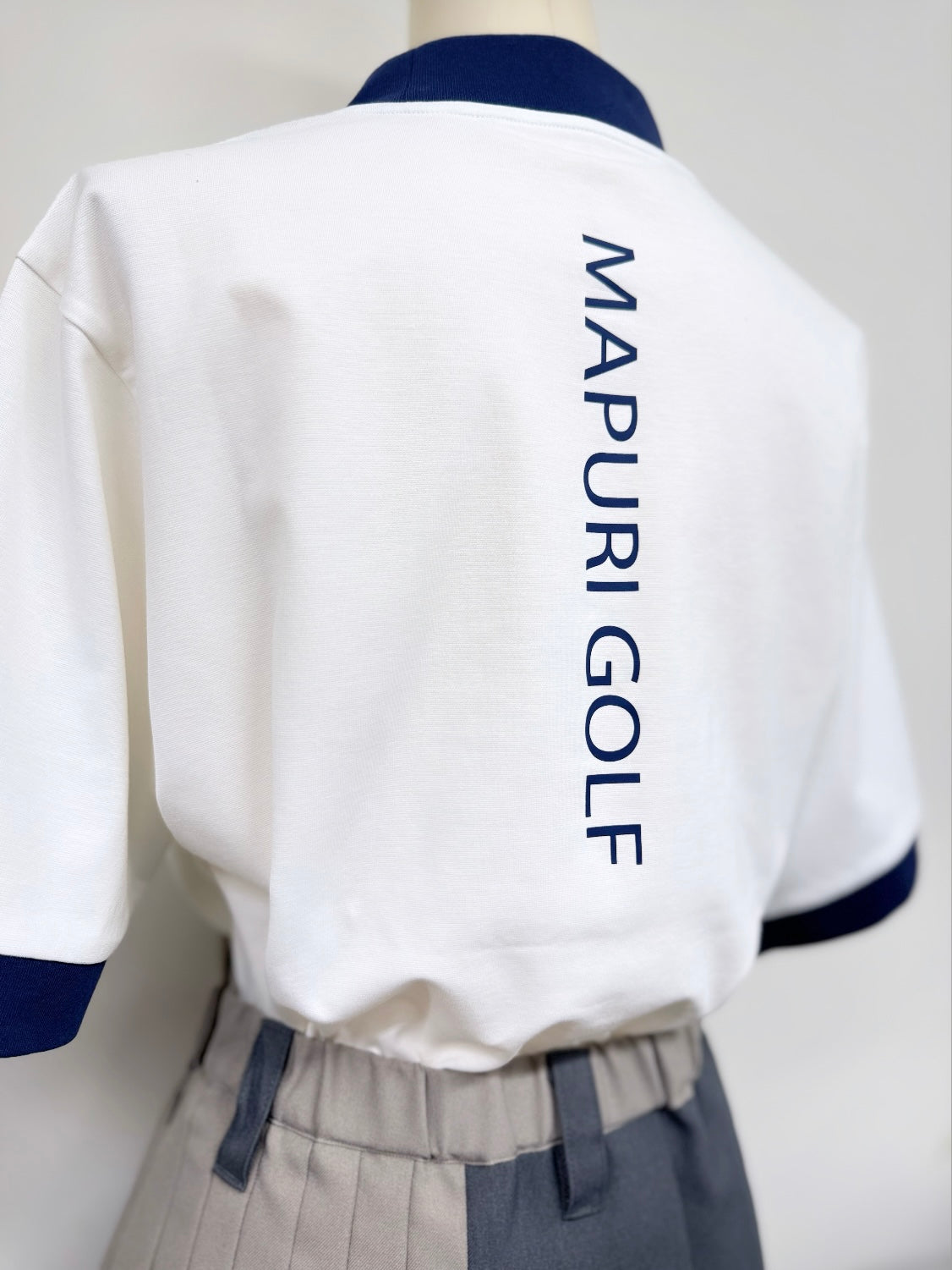 UNISEX リブ配色なめらかモックネックTシャツ【MU-1001】