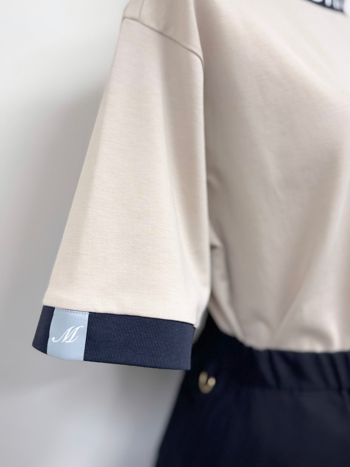 UNISEX リブ配色なめらかモックネックTシャツ【MU-1001】