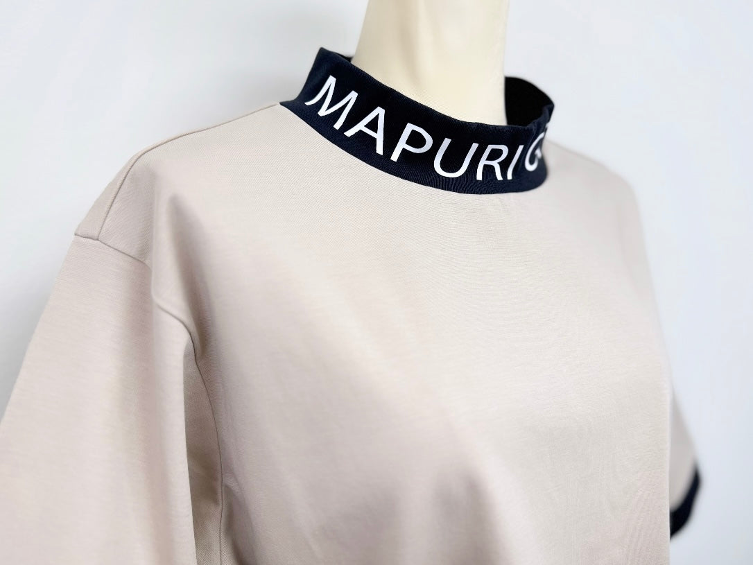 UNISEX リブ配色なめらかモックネックTシャツ【MU-1001】