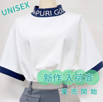 UNISEX リブ配色なめらかモックネックTシャツ【MU-1001】