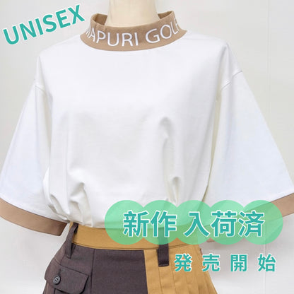 UNISEX リブ配色なめらかモックネックTシャツ【MU-1001】