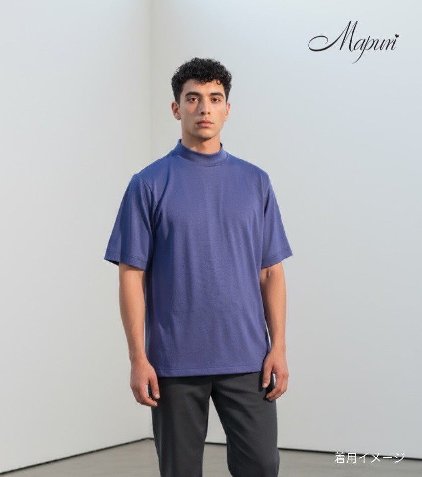 MEN's 軽量ストレッチひんやりモックネックTシャツ【MM-1001】