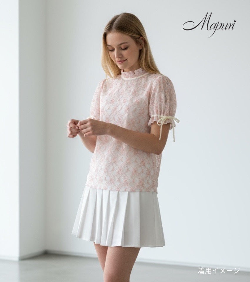 フロントレースリボンハイネック【MS-009】