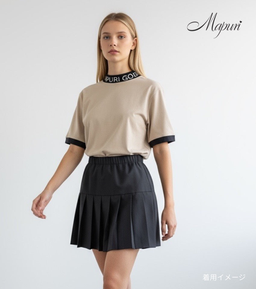 UNISEX リブ配色なめらかモックネックTシャツ【MU-1001】