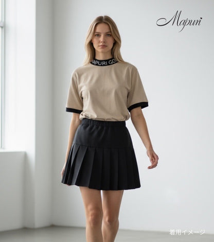 UNISEX リブ配色なめらかモックネックTシャツ【MU-1001】